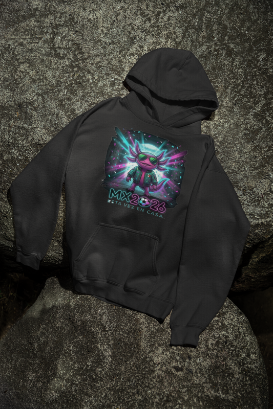 KROMA Hoodie Negra — Ajolote Estadio | Cyber-México Streetwear