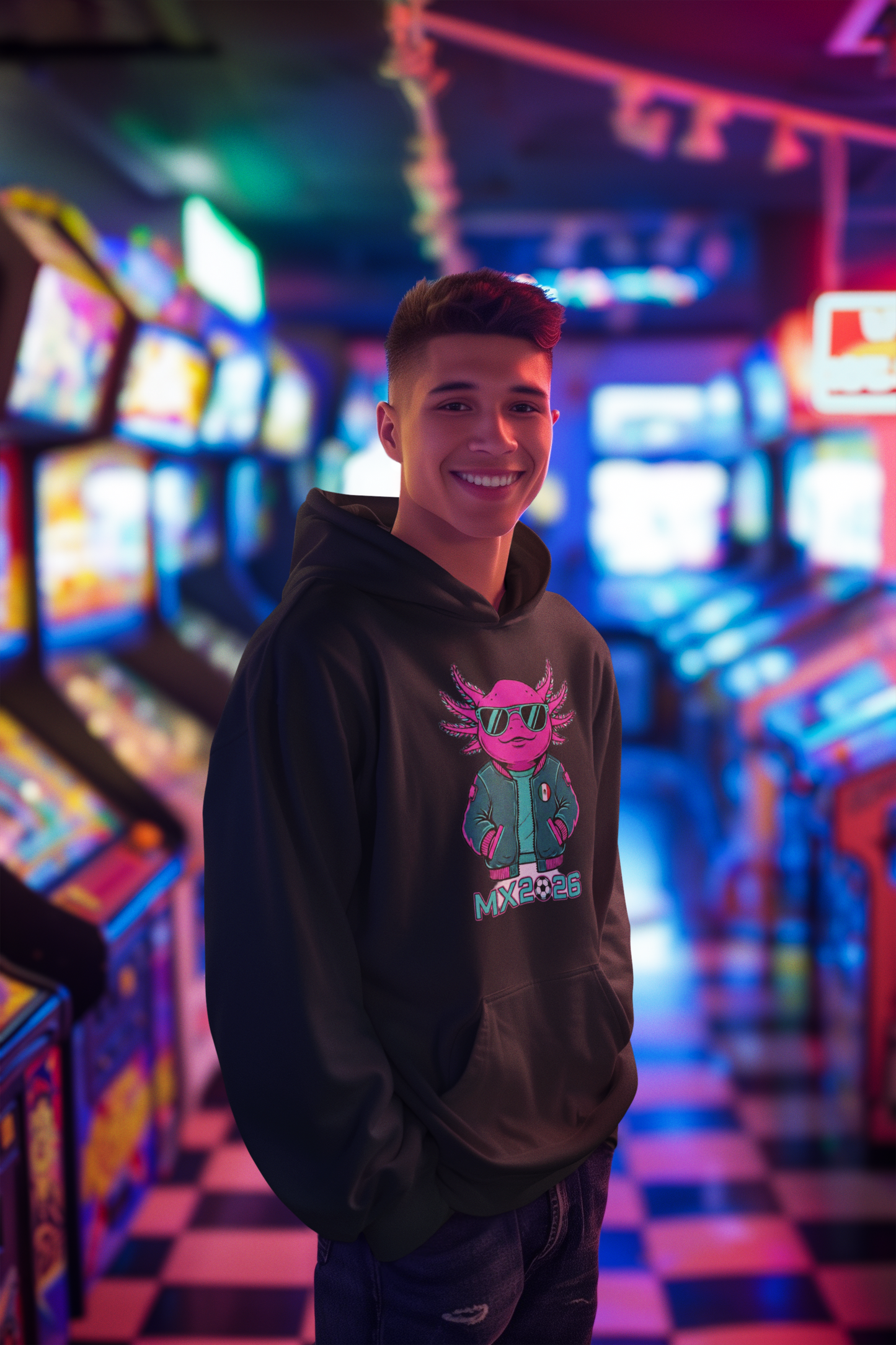 KROMA Hoodie Negra — Ajolote Cyber MX2026 | Cyber-México Streetwear