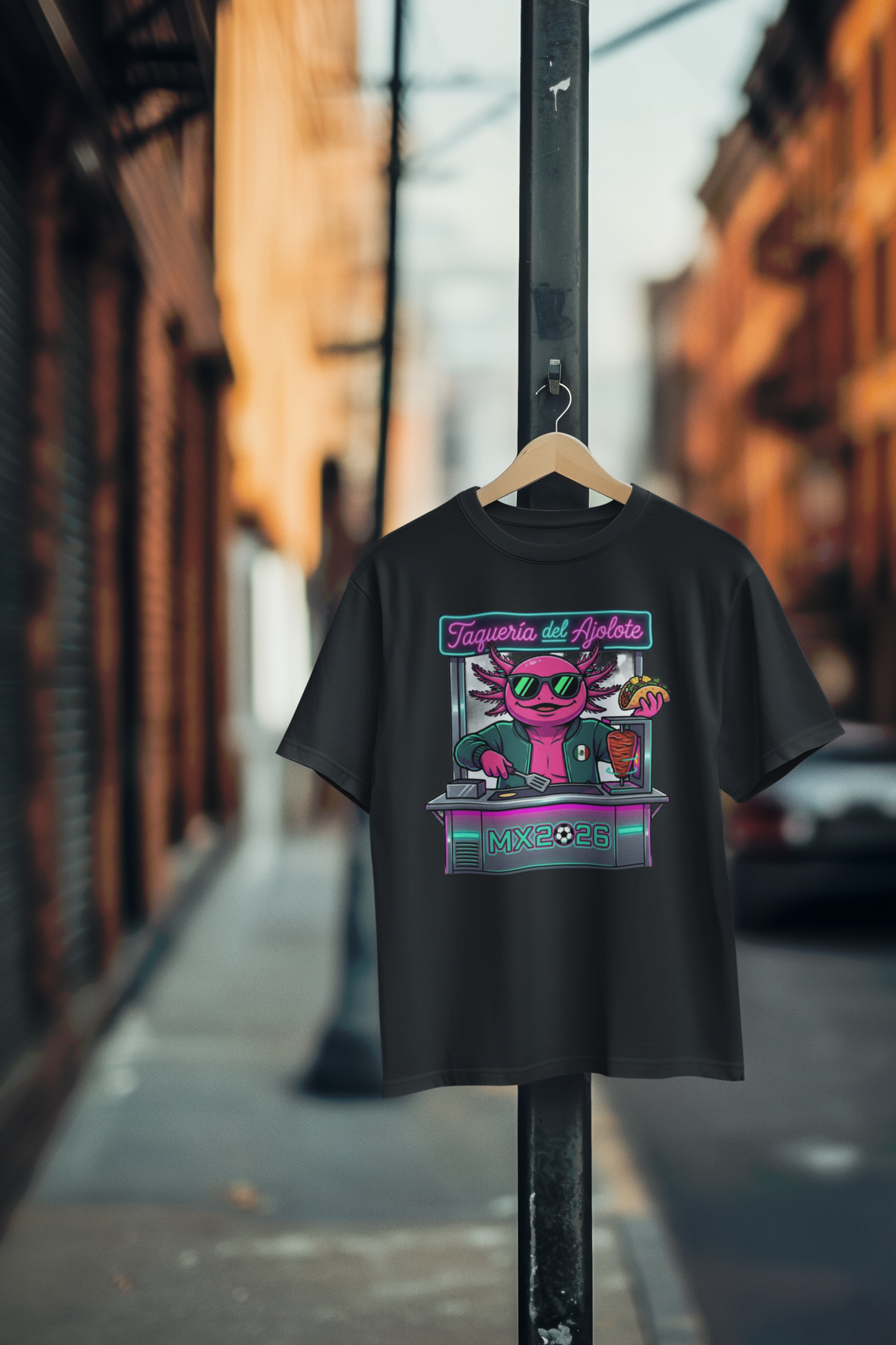 KROMA Playera Negra — Taquería del Ajolote | Cyber-México Streetwear