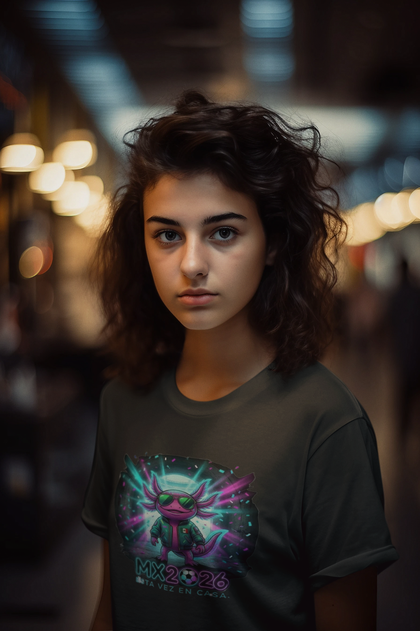 KROMA Playera Negra y Blanca— Ajolote Estadio | Cyber-México Streetwear