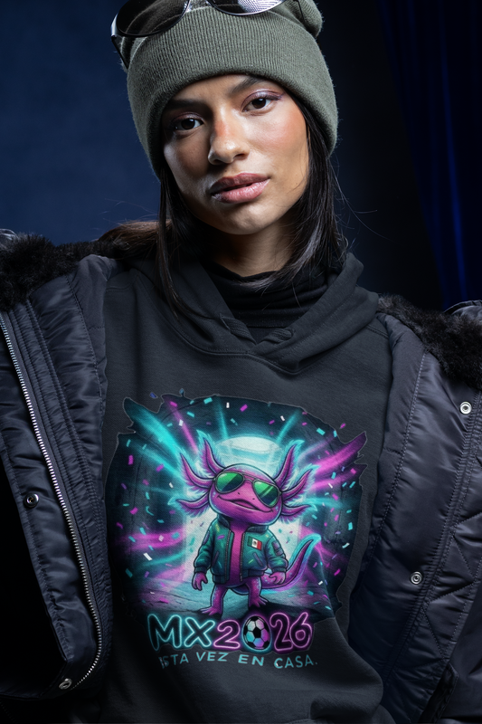KROMA Hoodie Negra — Ajolote Estadio | Cyber-México Streetwear