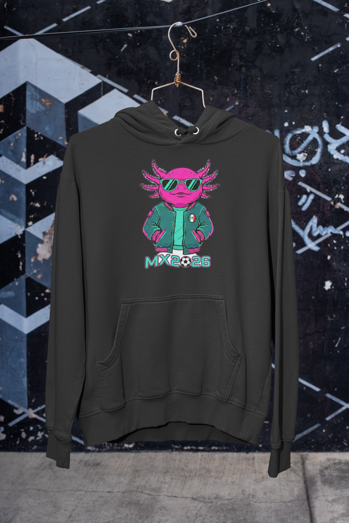 KROMA Hoodie Negra — Ajolote Cyber MX2026 | Cyber-México Streetwear