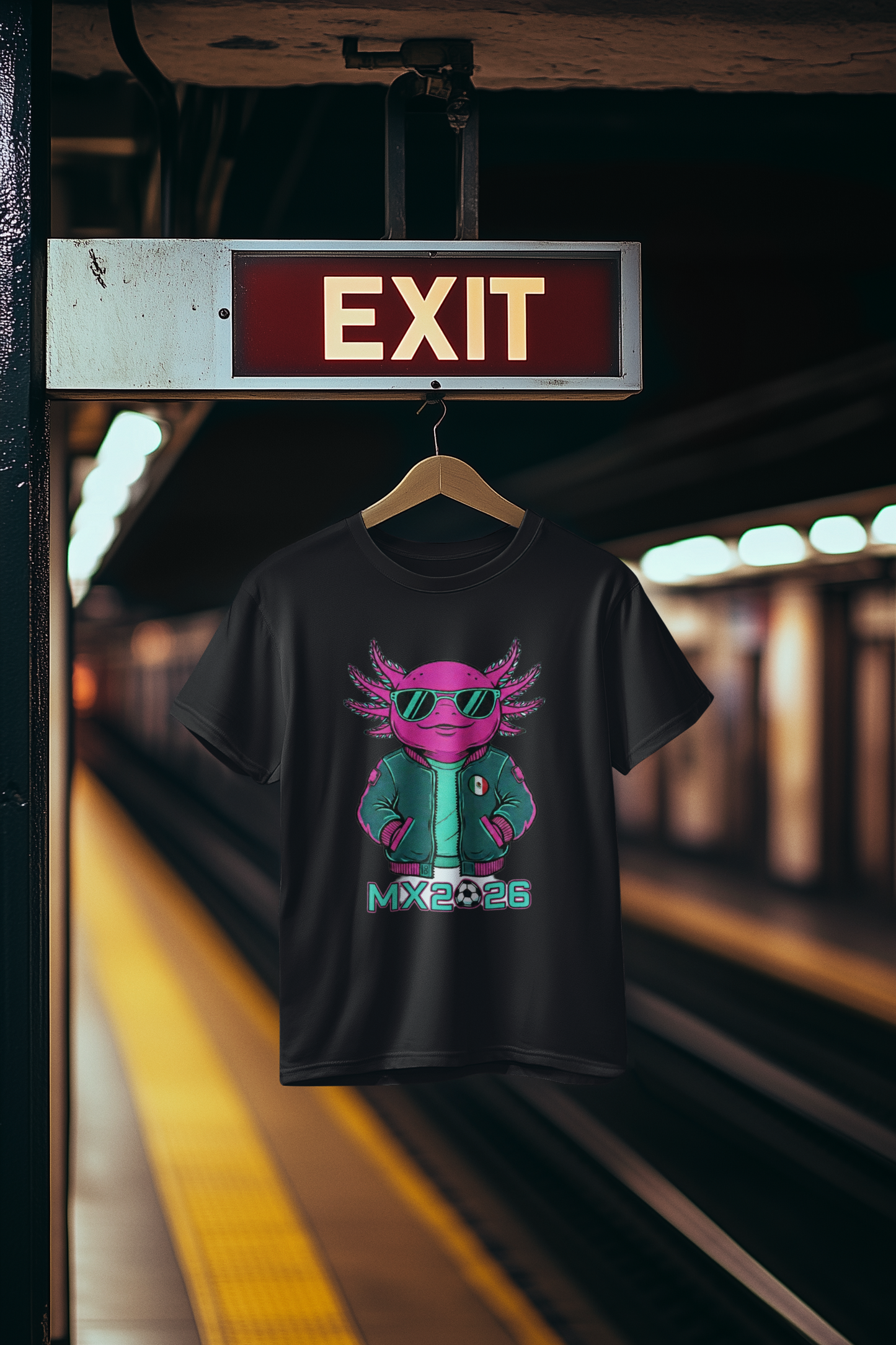KROMA Playera Negra y Blanca— Ajolote Estadio | Cyber-México Streetwear