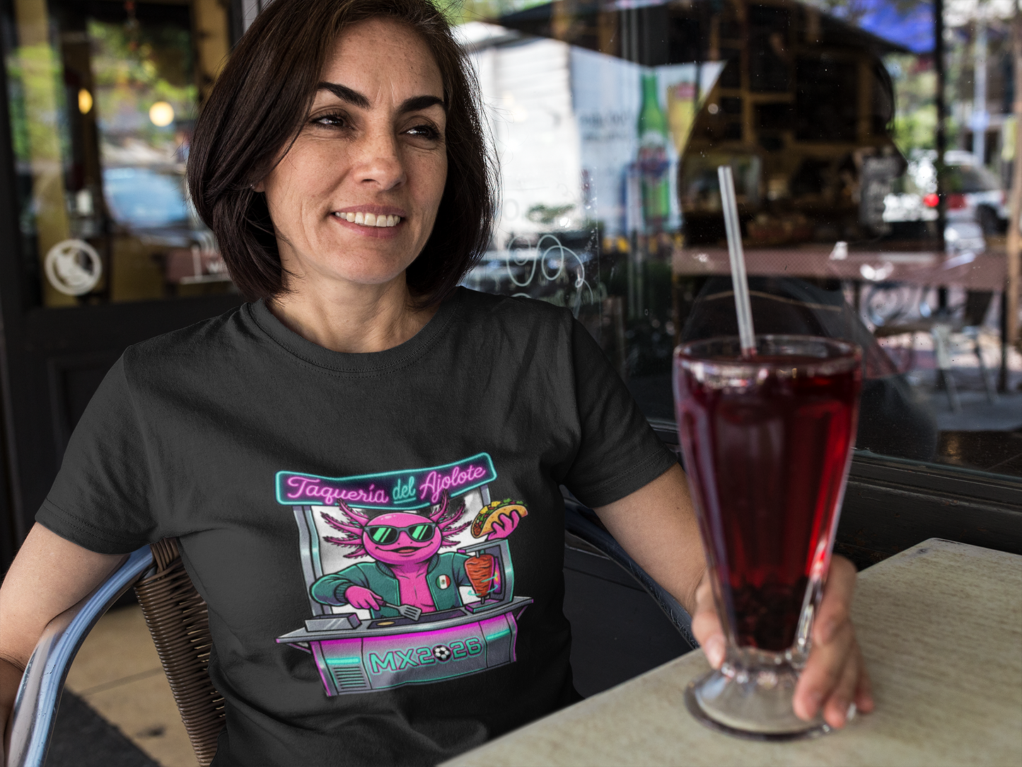 KROMA Playera Negra — Taquería del Ajolote | Cyber-México Streetwear