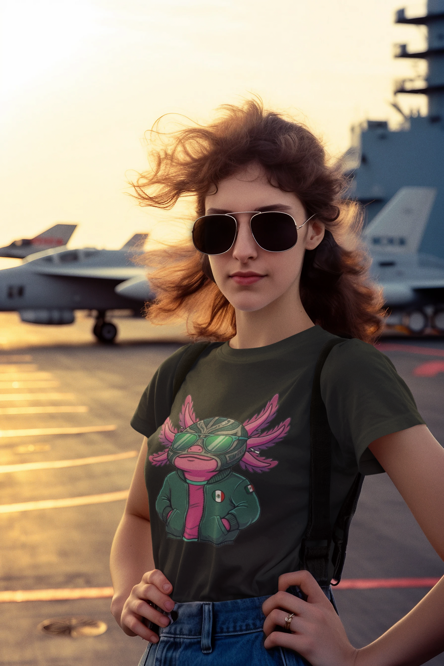 KROMA Playera  Negra y Blanca — Ajolote Luchador | Cyber-México Streetwear